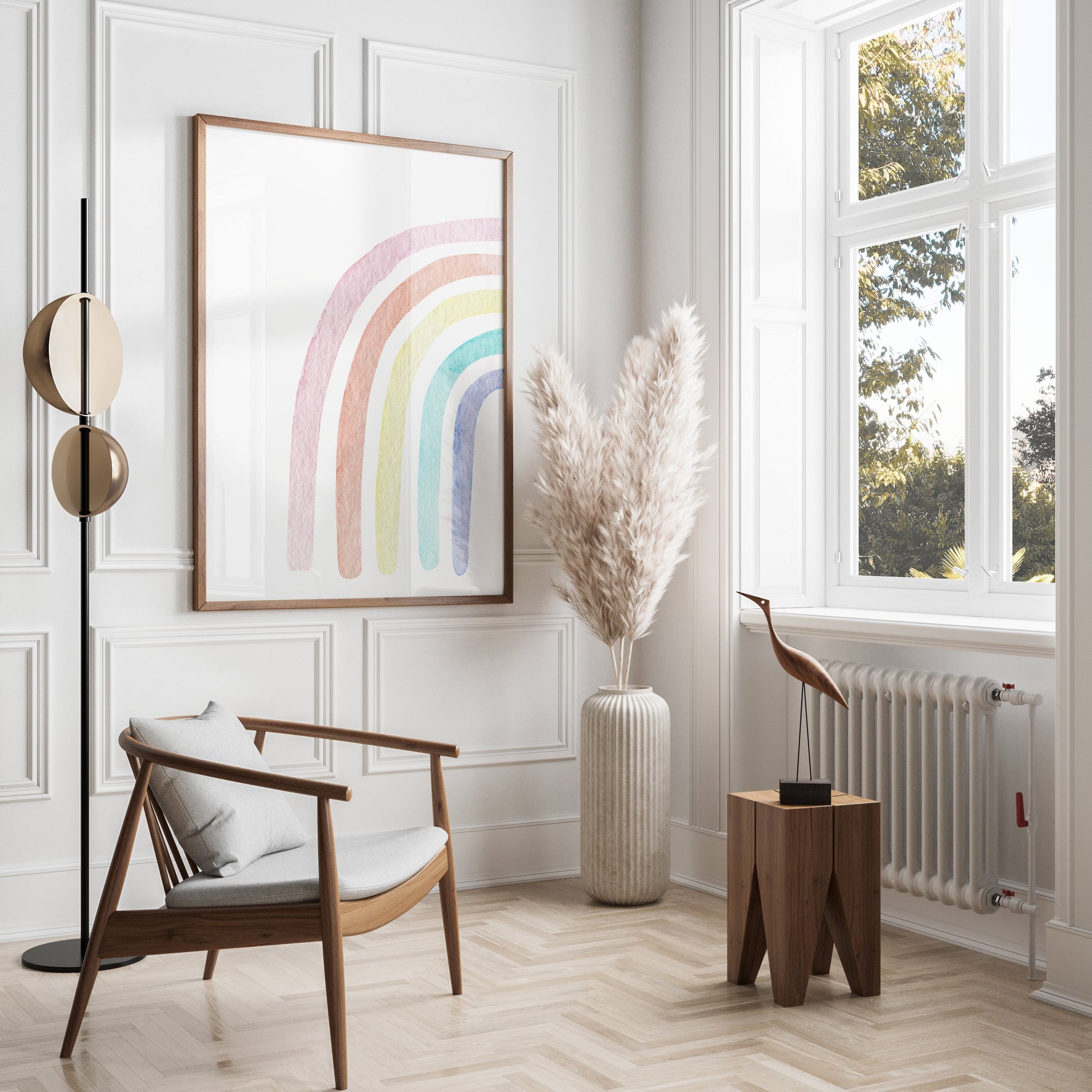 Premium Poster of Minimalist Watercolor Rainbow Art Print Posters