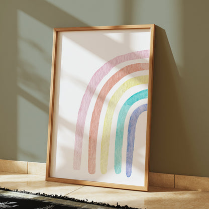 Premium Poster of Minimalist Watercolor Rainbow Art Print Posters