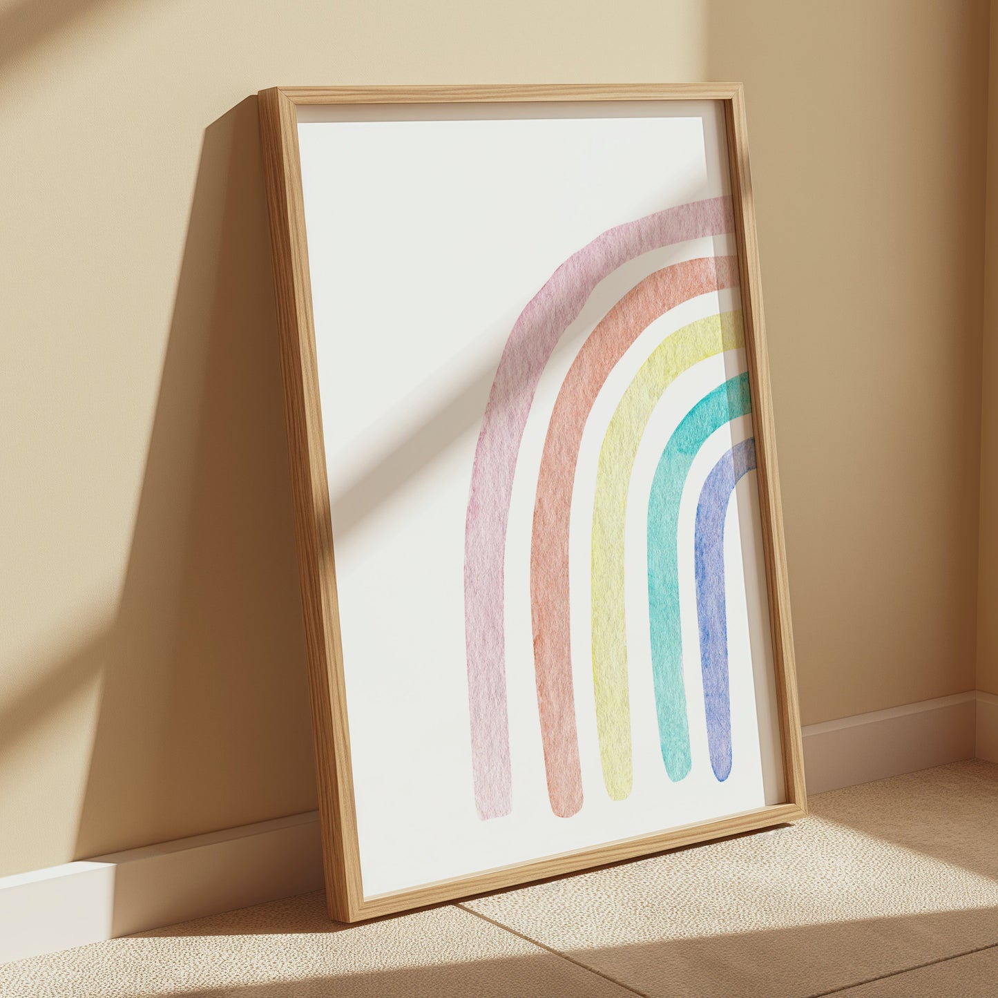 Premium Poster of Minimalist Watercolor Rainbow Art Print Posters