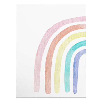 Premium Poster of Minimalist Watercolor Rainbow Art Print Posters