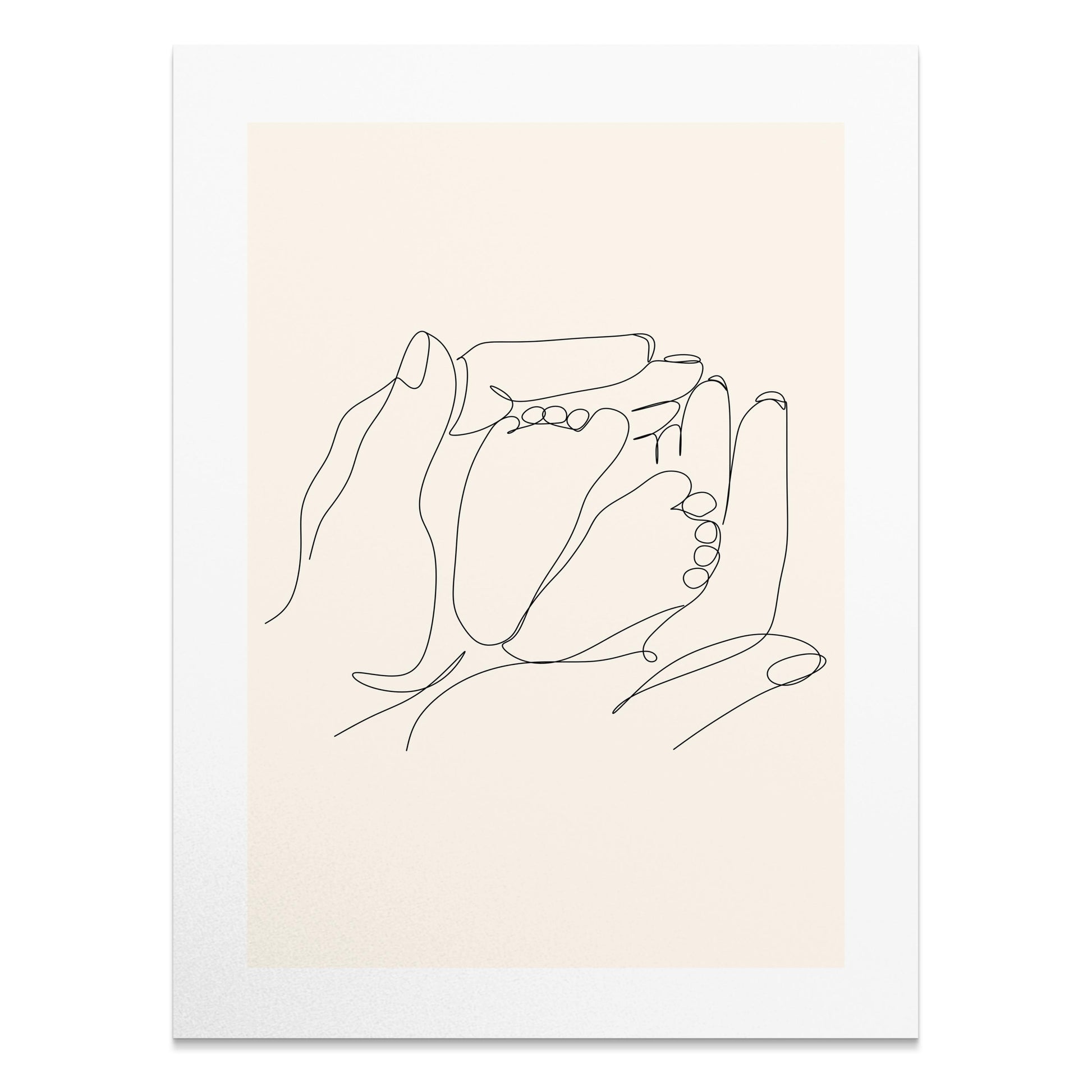 Premium Poster of Minimalistic Line Art Baby Feet Illustration Posters