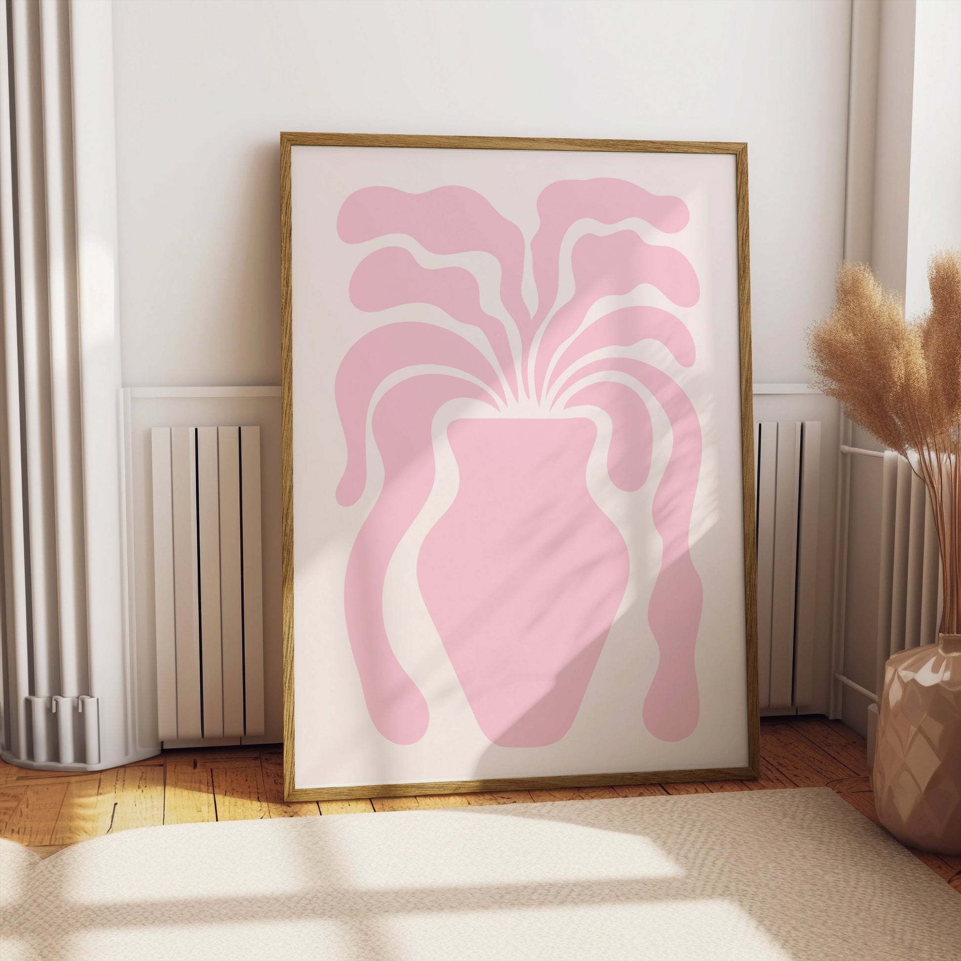 Premium Poster of Modern Abstract Art Pink Vase Posters