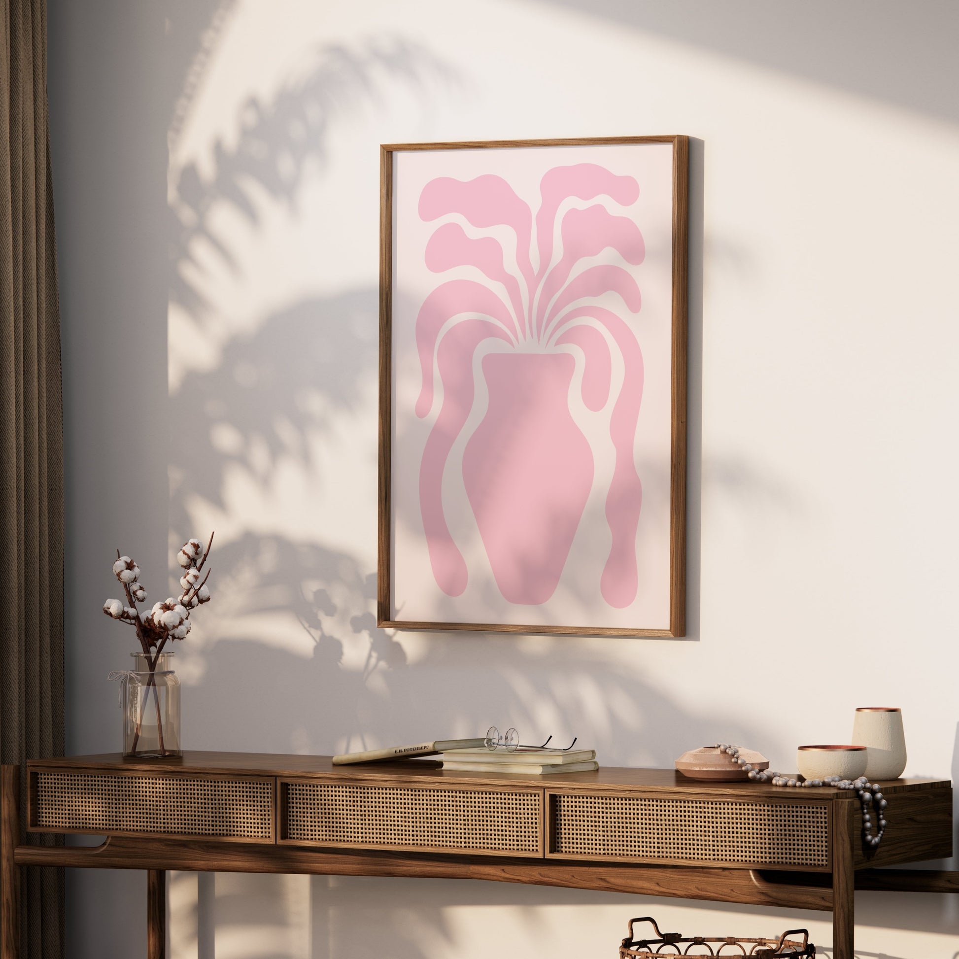 Premium Poster of Modern Abstract Art Pink Vase Posters