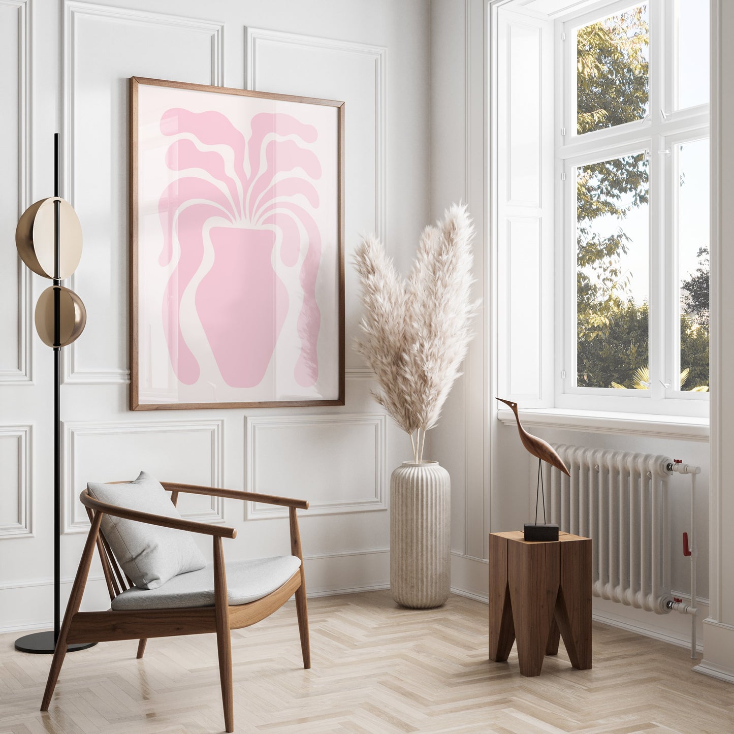 Premium Poster of Modern Abstract Art Pink Vase Posters