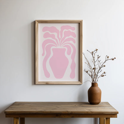 Premium Poster of Modern Abstract Art Pink Vase Posters