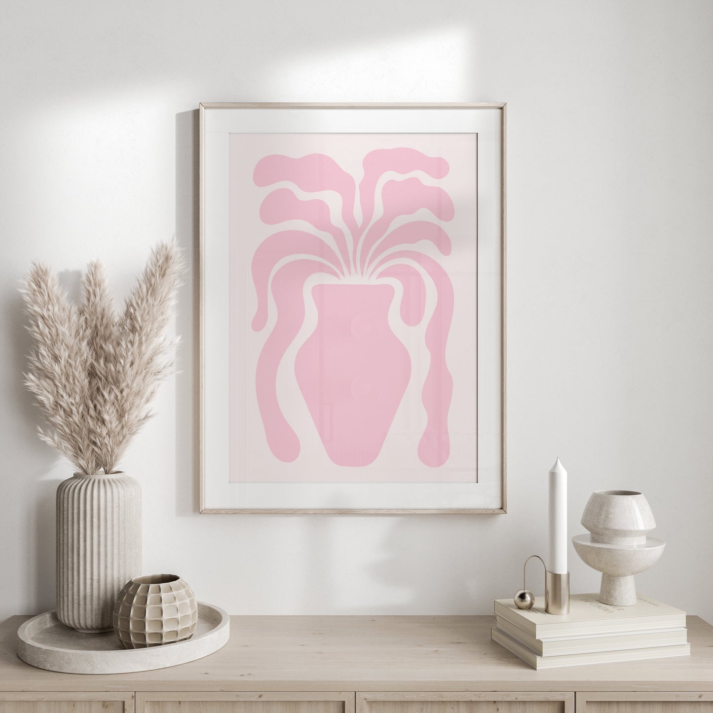Premium Poster of Modern Abstract Art Pink Vase Posters