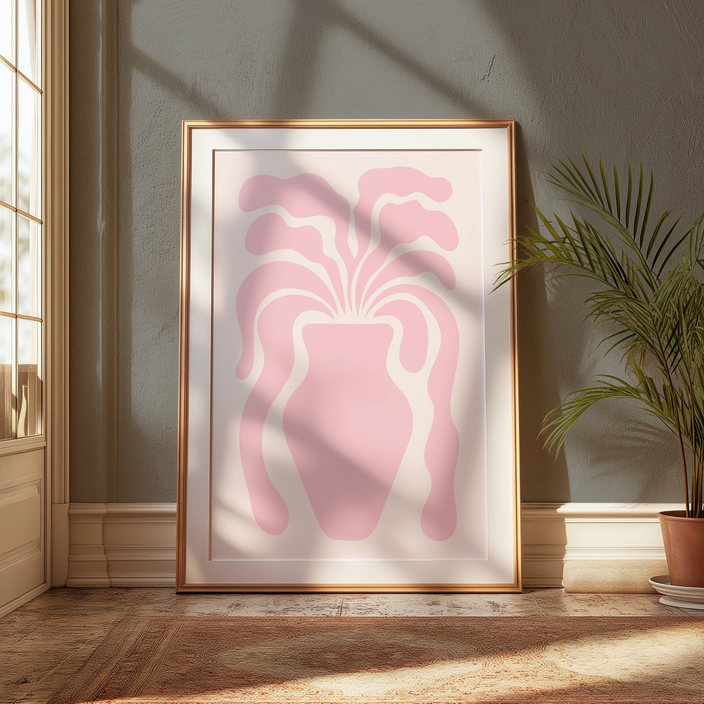 Premium Poster of Modern Abstract Art Pink Vase Posters