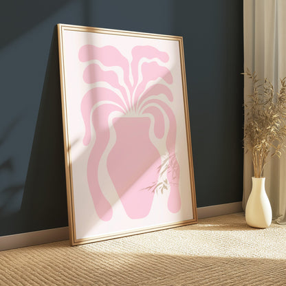 Premium Poster of Modern Abstract Art Pink Vase Posters