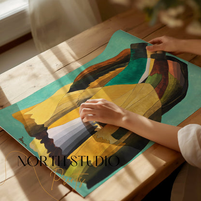 Premium Poster of Modern Abstract Art with Earth Tones Design Posters