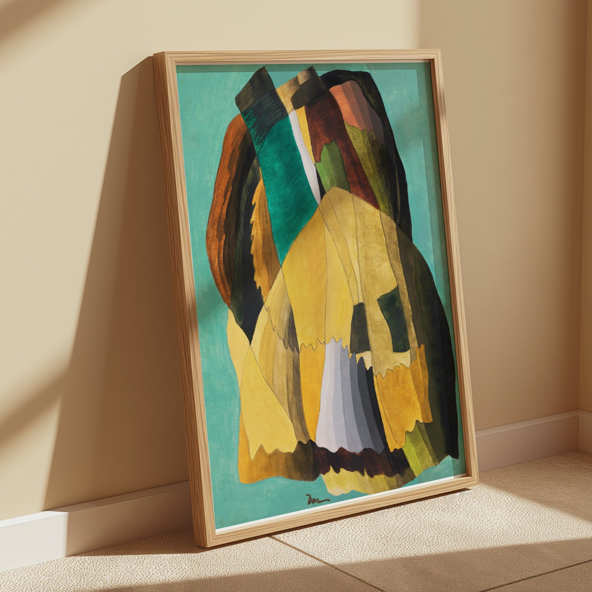 Premium Poster of Modern Abstract Art with Earth Tones Design Posters