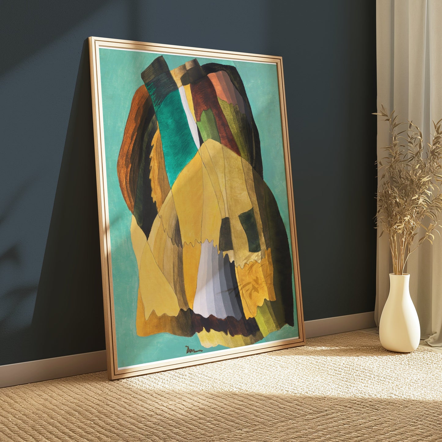 Premium Poster of Modern Abstract Art with Earth Tones Design Posters
