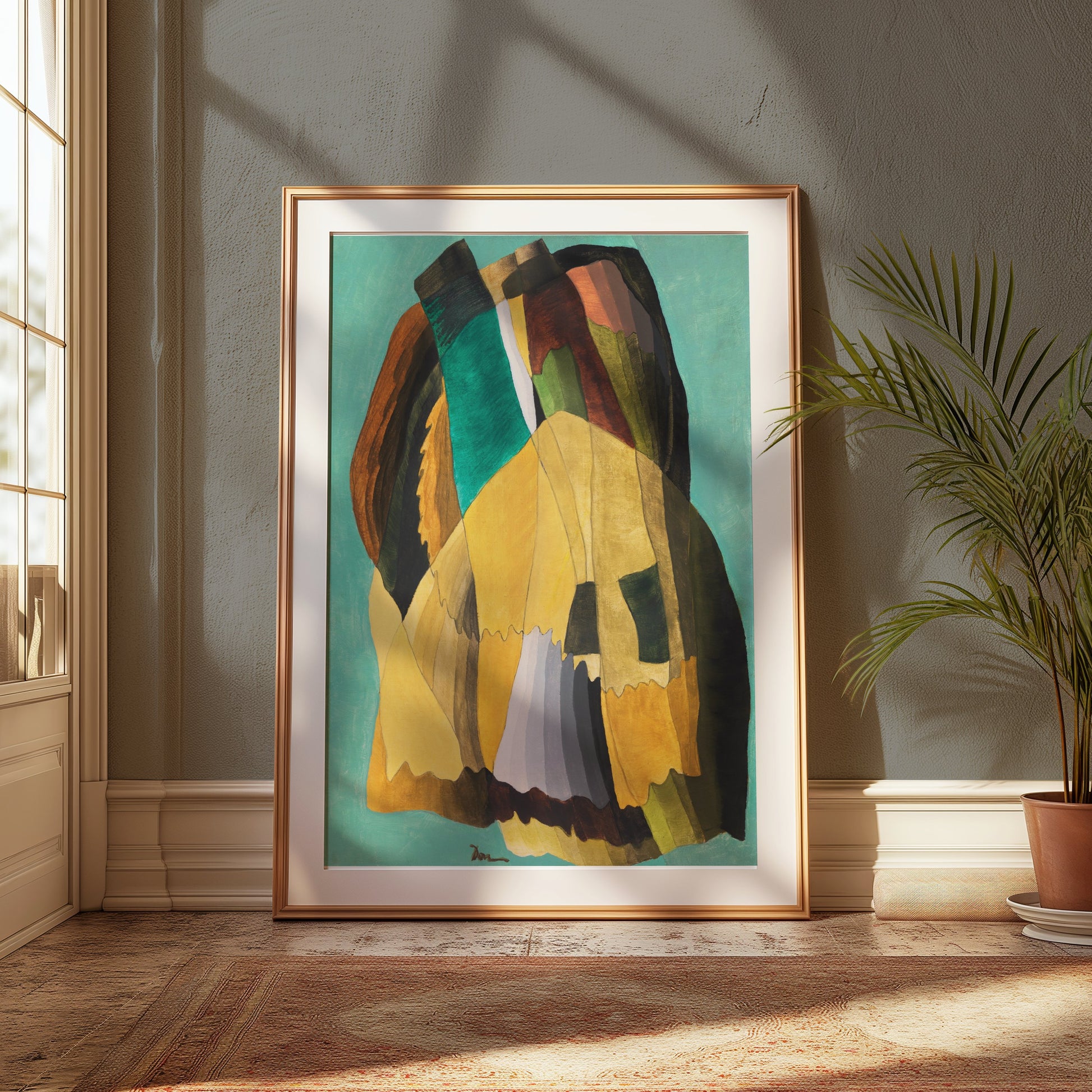 Premium Poster of Modern Abstract Art with Earth Tones Design Posters