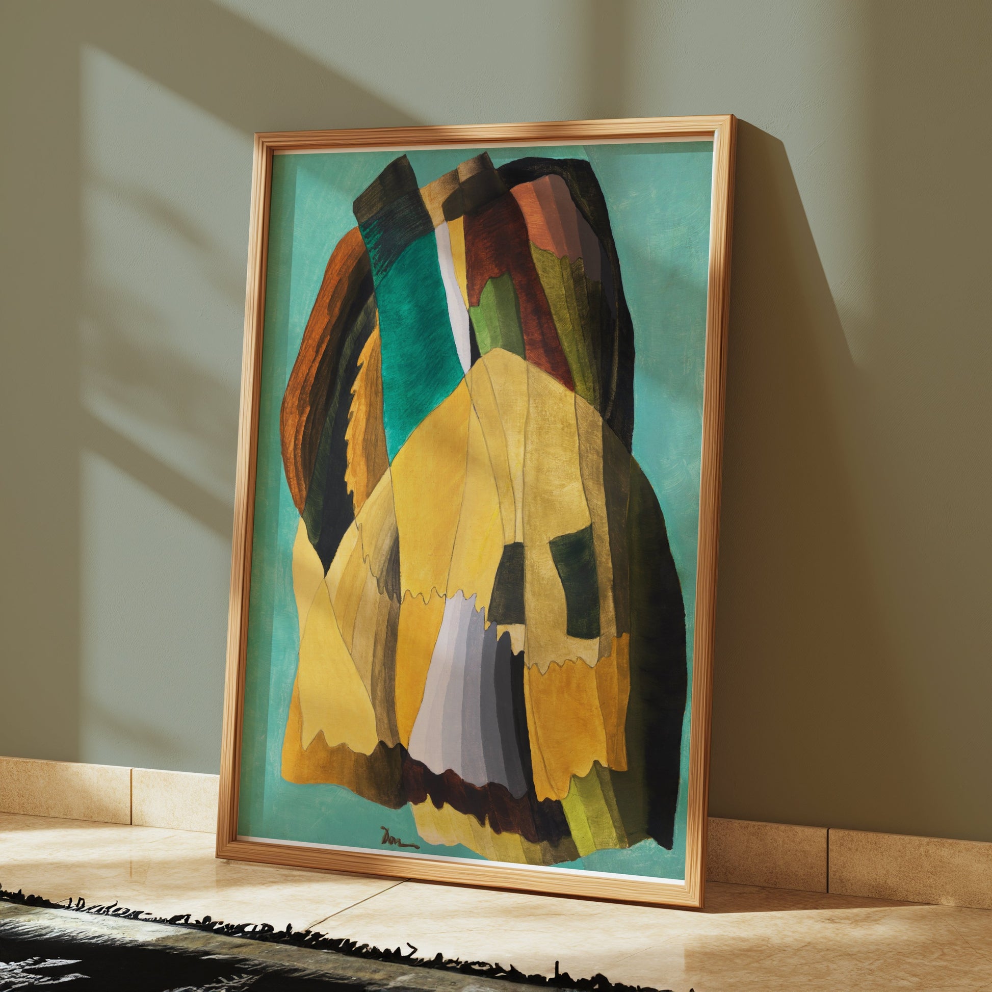 Premium Poster of Modern Abstract Art with Earth Tones Design Posters