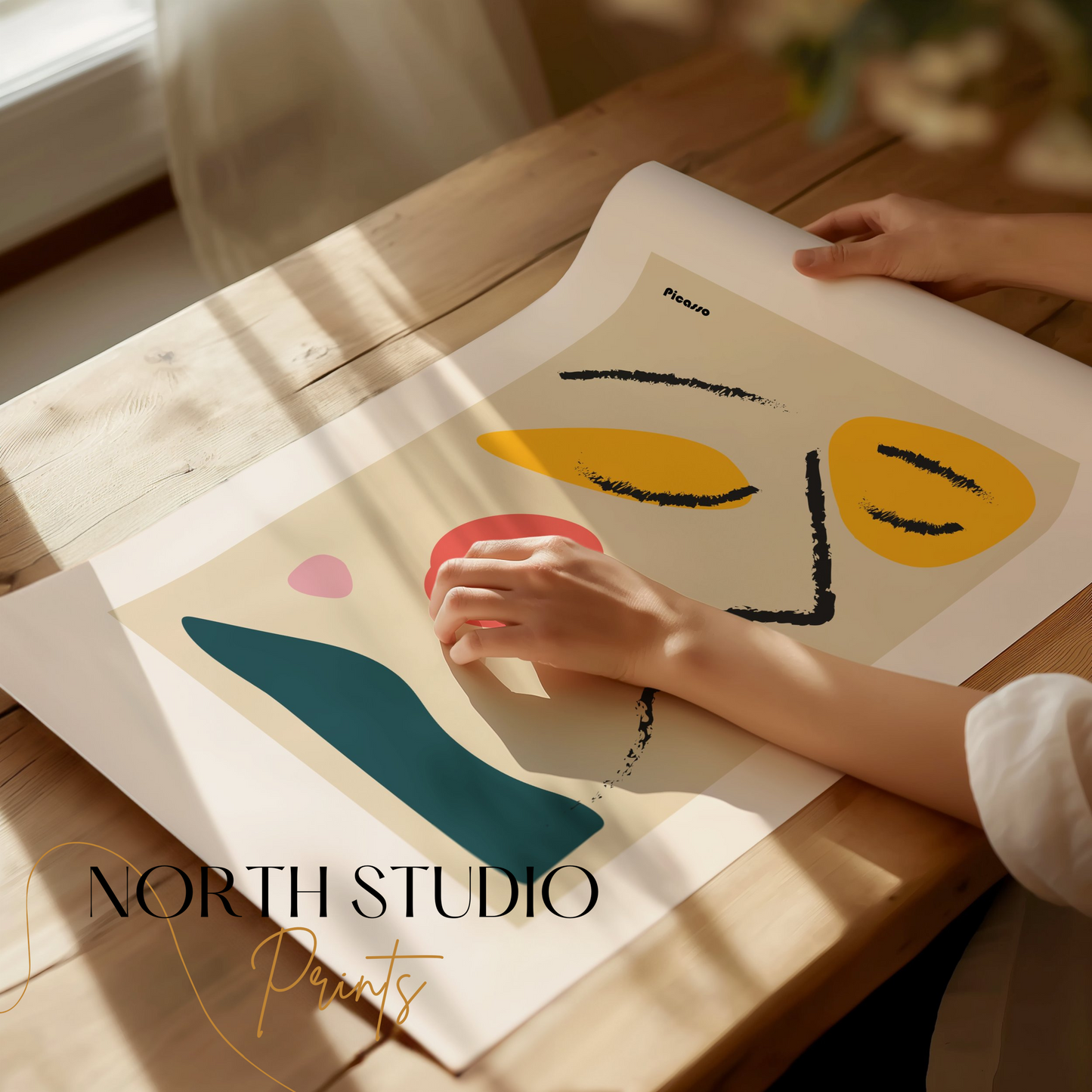 Premium Poster of Modern Abstract Face Art Colorful Posters
