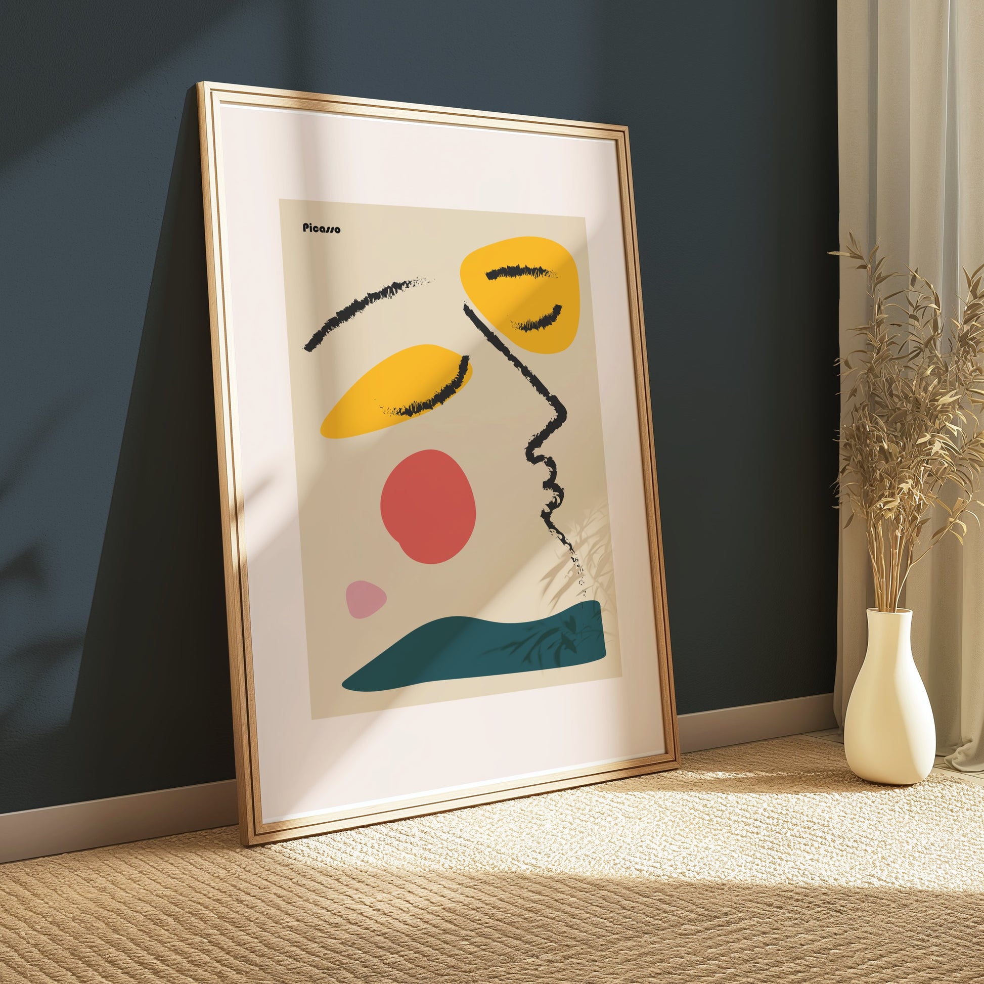 Premium Poster of Modern Abstract Face Art Colorful Posters