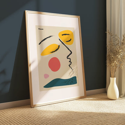 Premium Poster of Modern Abstract Face Art Colorful Posters