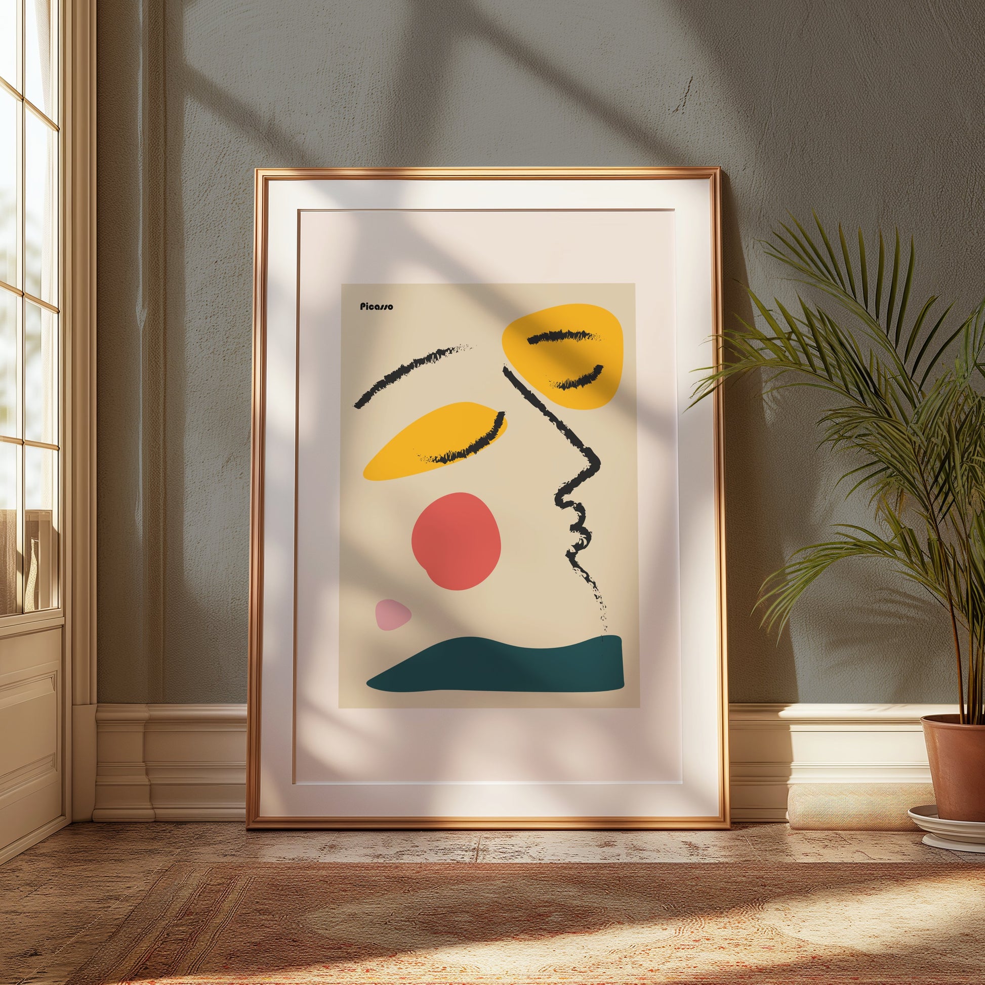 Premium Poster of Modern Abstract Face Art Colorful Posters