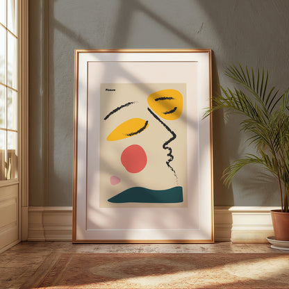 Premium Poster of Modern Abstract Face Art Colorful Posters