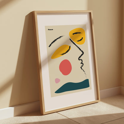 Premium Poster of Modern Abstract Face Art Colorful Posters