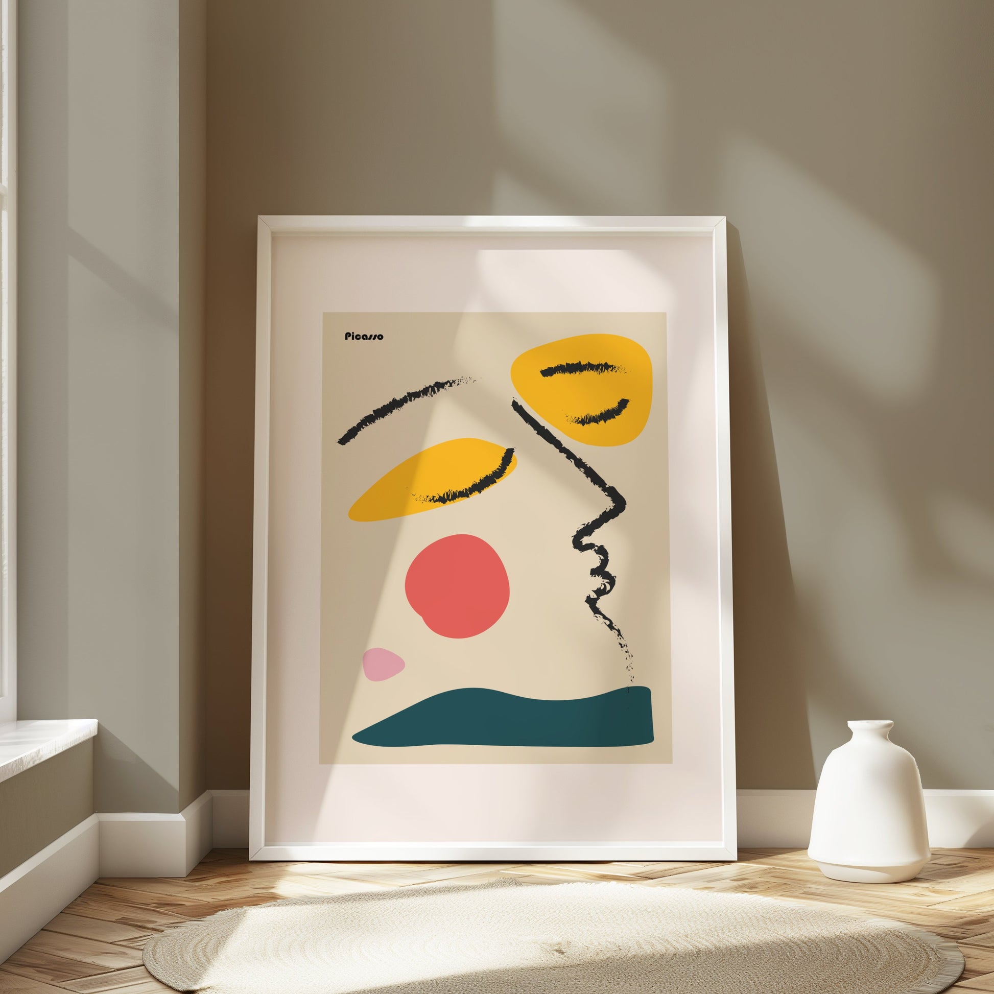 Premium Poster of Modern Abstract Face Art Colorful Posters