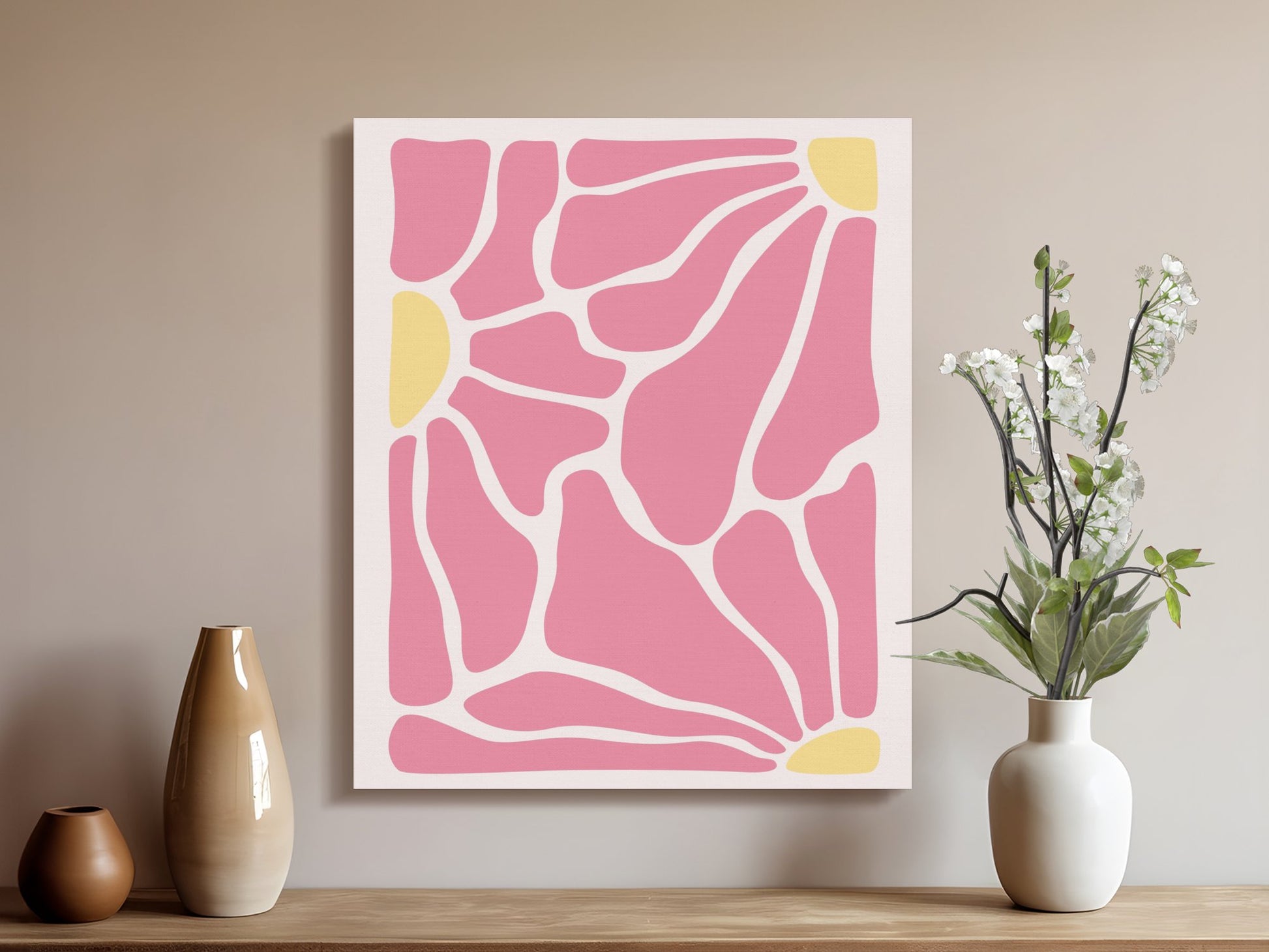 Premium Poster of Modern Abstract Floral Design Canvas Wraps