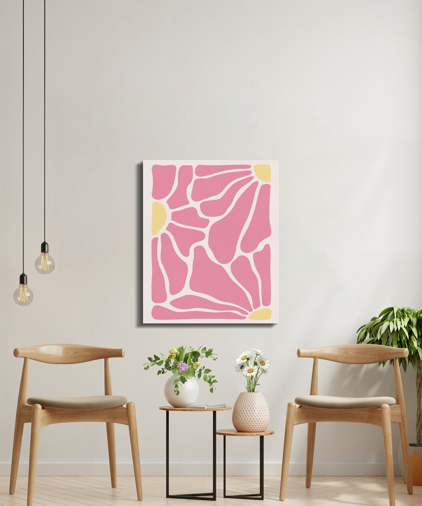 Premium Poster of Modern Abstract Floral Design Canvas Wraps