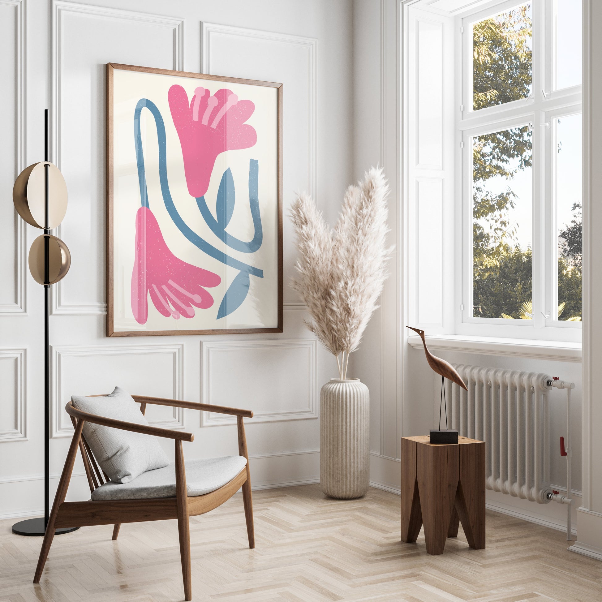 Premium Poster of Modern Abstract Floral Print Wall Decor for Home Posters