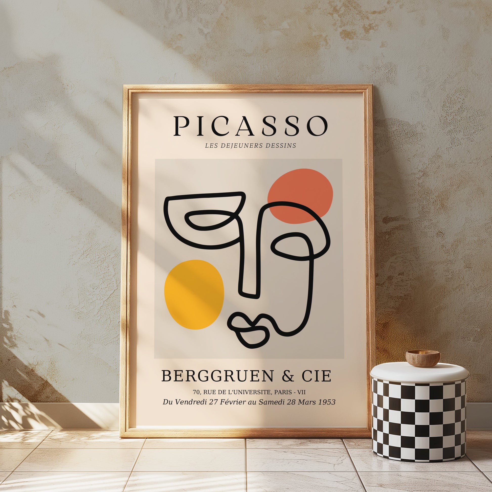 Premium Poster of Modern Abstract Line Art Face Art Gallery Exhibit Posters
