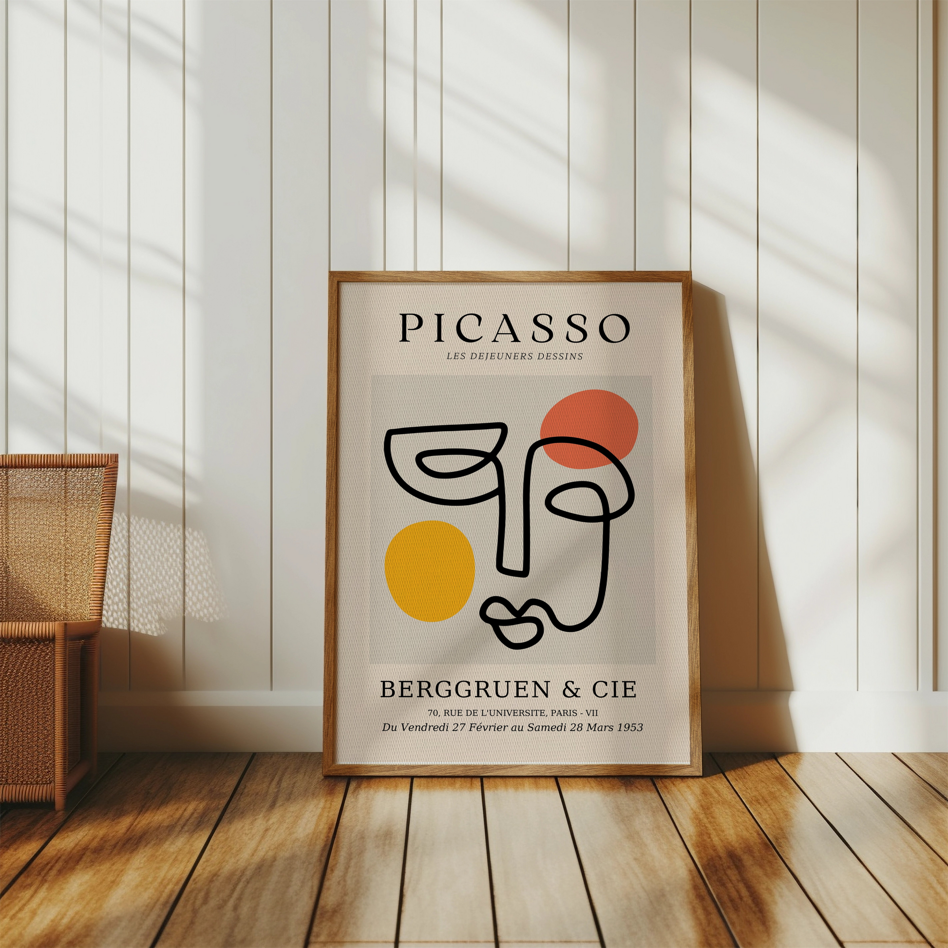 Premium Poster of Modern Abstract Line Art Face Art Gallery Exhibit Posters