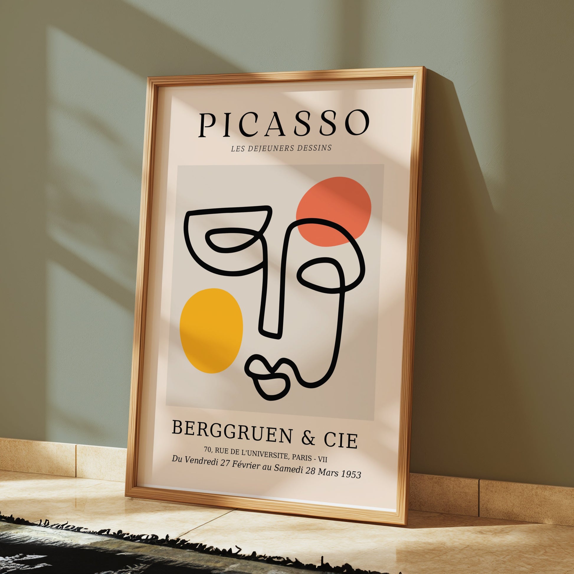 Premium Poster of Modern Abstract Line Art Face Art Gallery Exhibit Posters
