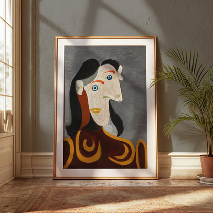 Premium Poster of Modern Abstract Portrait Art Grey Background Posters