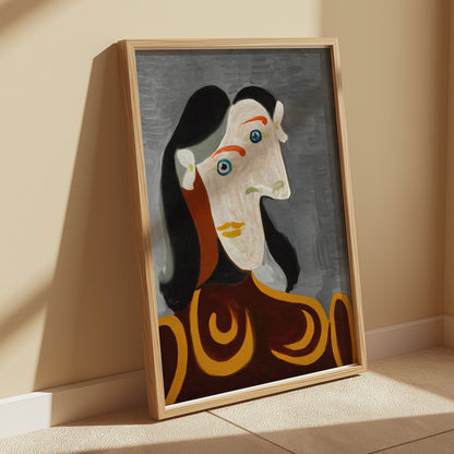 Premium Poster of Modern Abstract Portrait Art Grey Background Posters