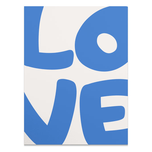 Premium Poster of Modern Blue LOVE Typography Art Prints Posters