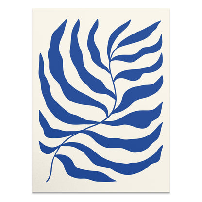 Premium Poster of Modern Blue Leaf Art Print Posters