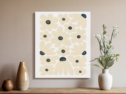 Premium Poster of Modern Floral Wall Art Flower Pattern Canvas Wraps