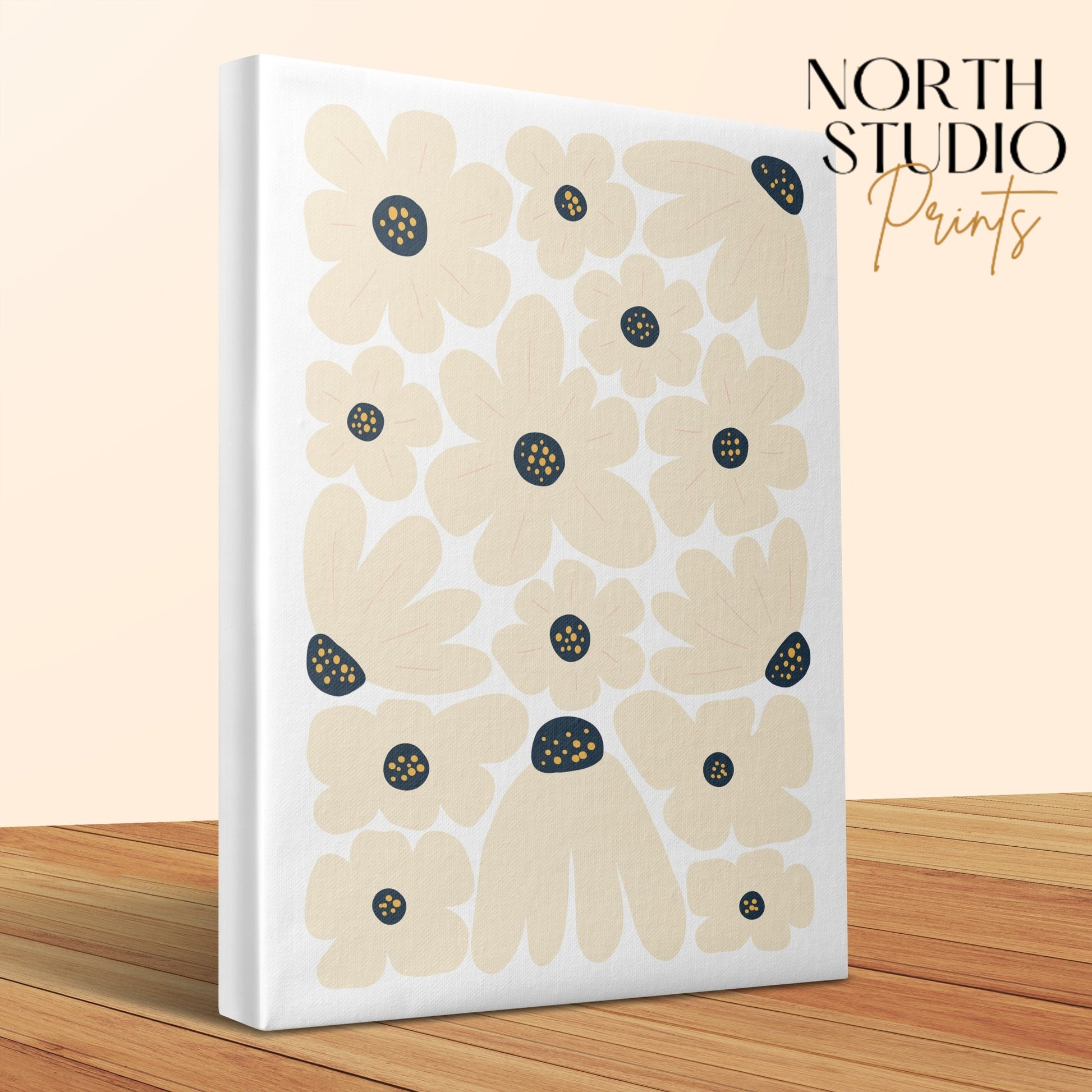 Premium Poster of Modern Floral Wall Art Flower Pattern Canvas Wraps