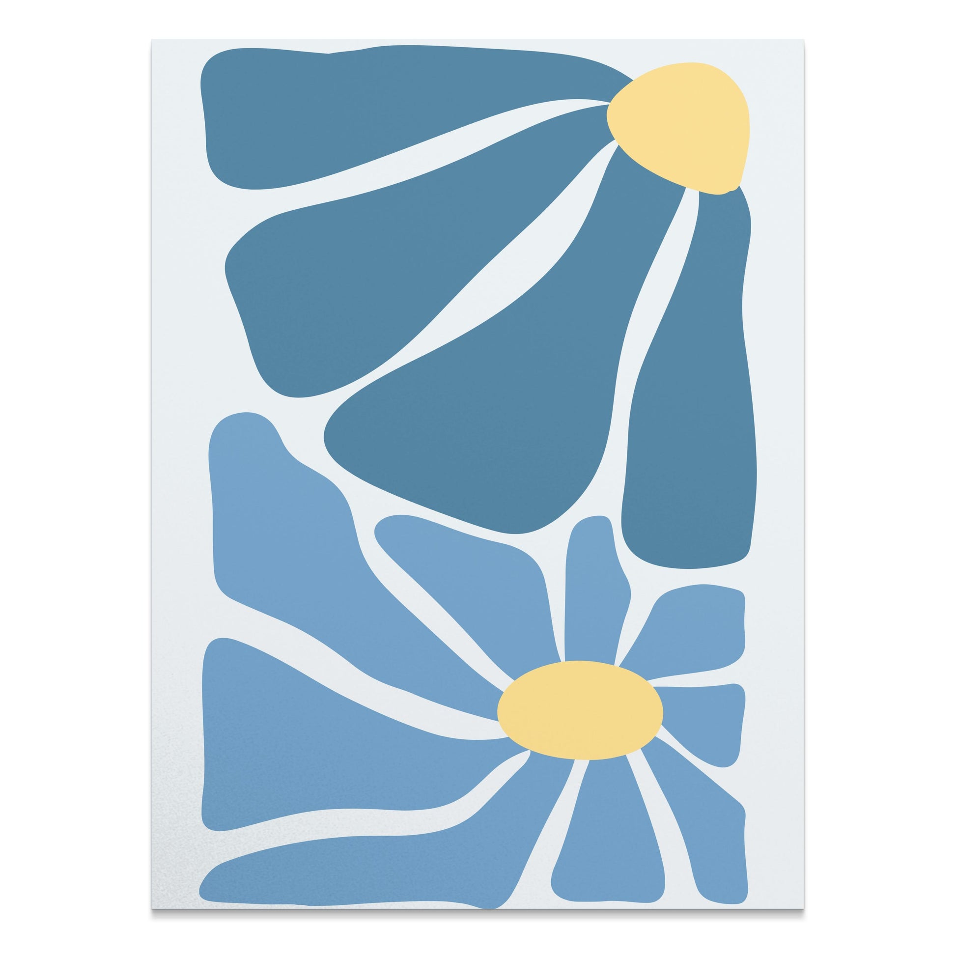 Premium Poster of Modern Geometric Blue and Yellow Abstract Art Posters