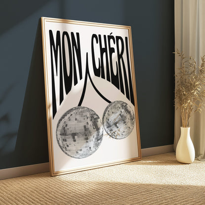 Premium Poster of Mon Cheri Disco Ball Art Aesthetic Minimalist Wall Posters