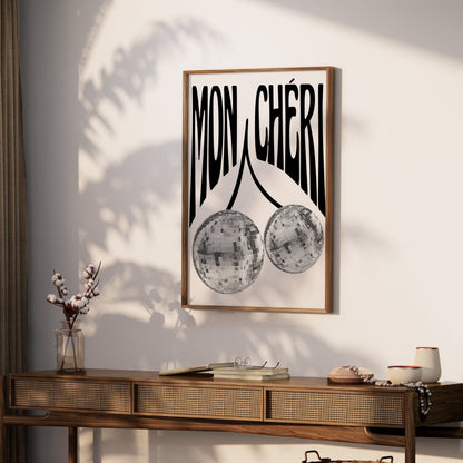 Premium Poster of Mon Cheri Disco Ball Art Aesthetic Minimalist Wall Posters