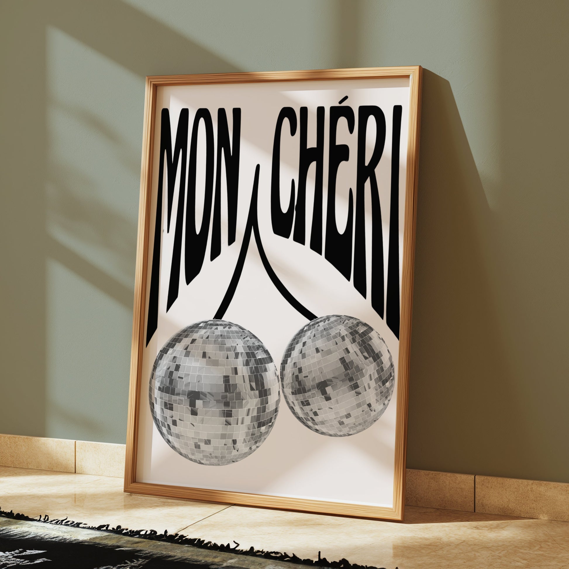 Premium Poster of Mon Cheri Disco Ball Art Aesthetic Minimalist Wall Posters