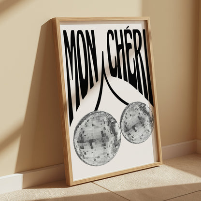 Premium Poster of Mon Cheri Disco Ball Art Aesthetic Minimalist Wall Posters