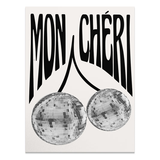 Premium Poster of Mon Cheri Disco Ball Art Aesthetic Minimalist Wall Posters