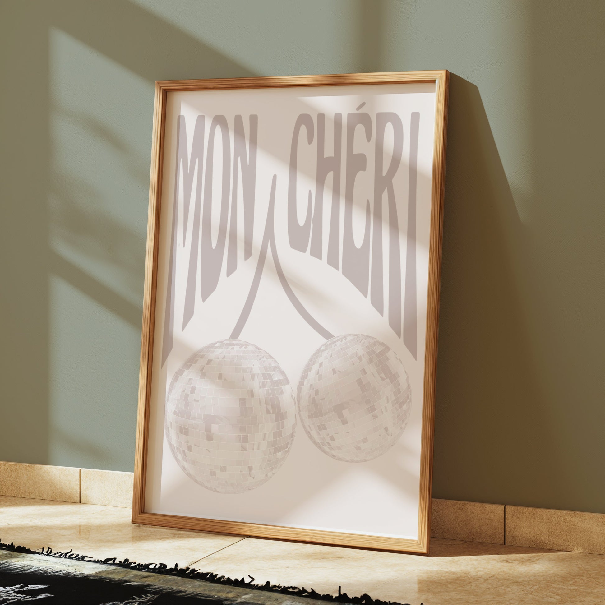 Premium Poster of Mon Cheri Disco Ball Art Poster Retro Style Posters