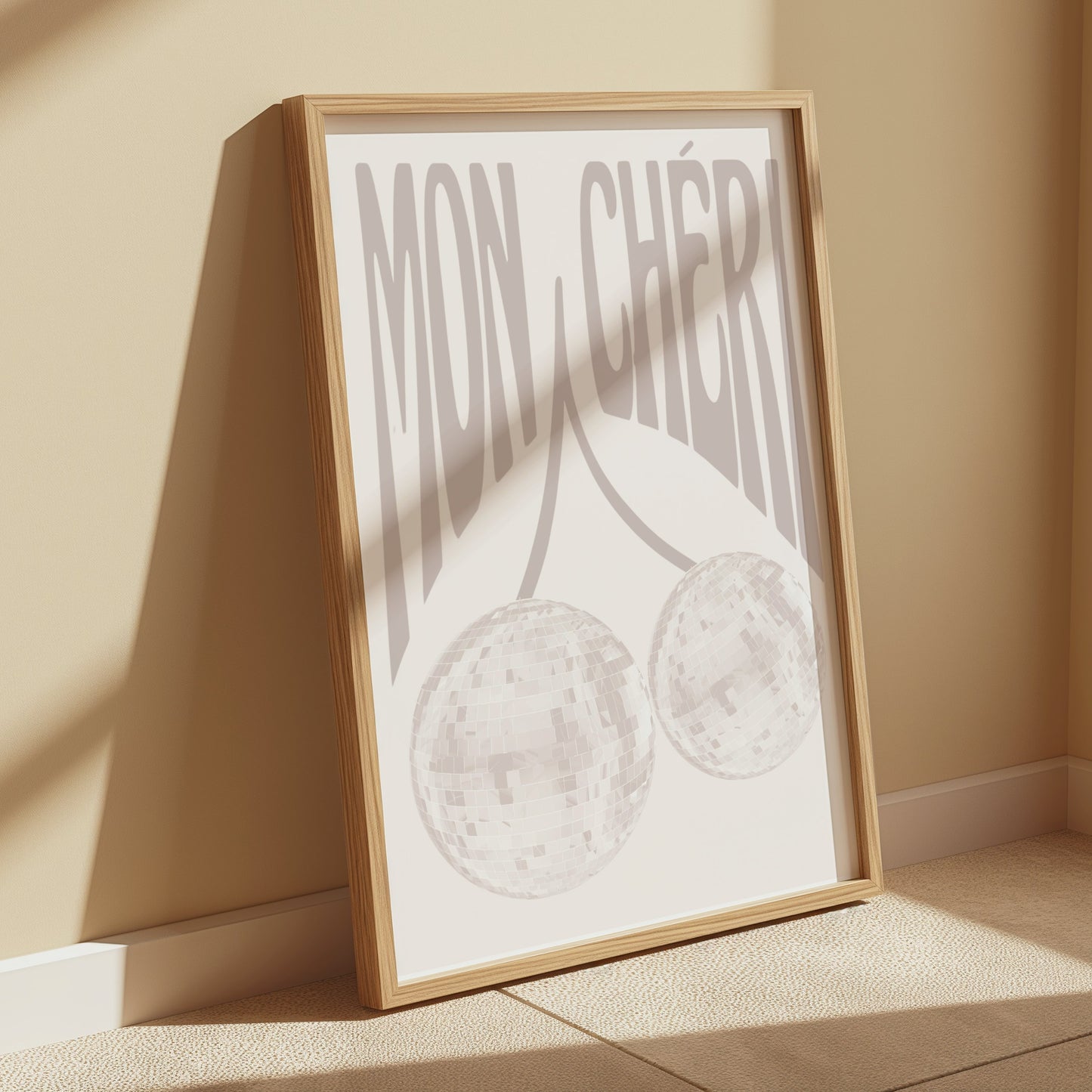 Premium Poster of Mon Cheri Disco Ball Art Poster Retro Style Posters