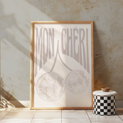 Premium Poster of Mon Cheri Disco Ball Art Poster Retro Style Posters
