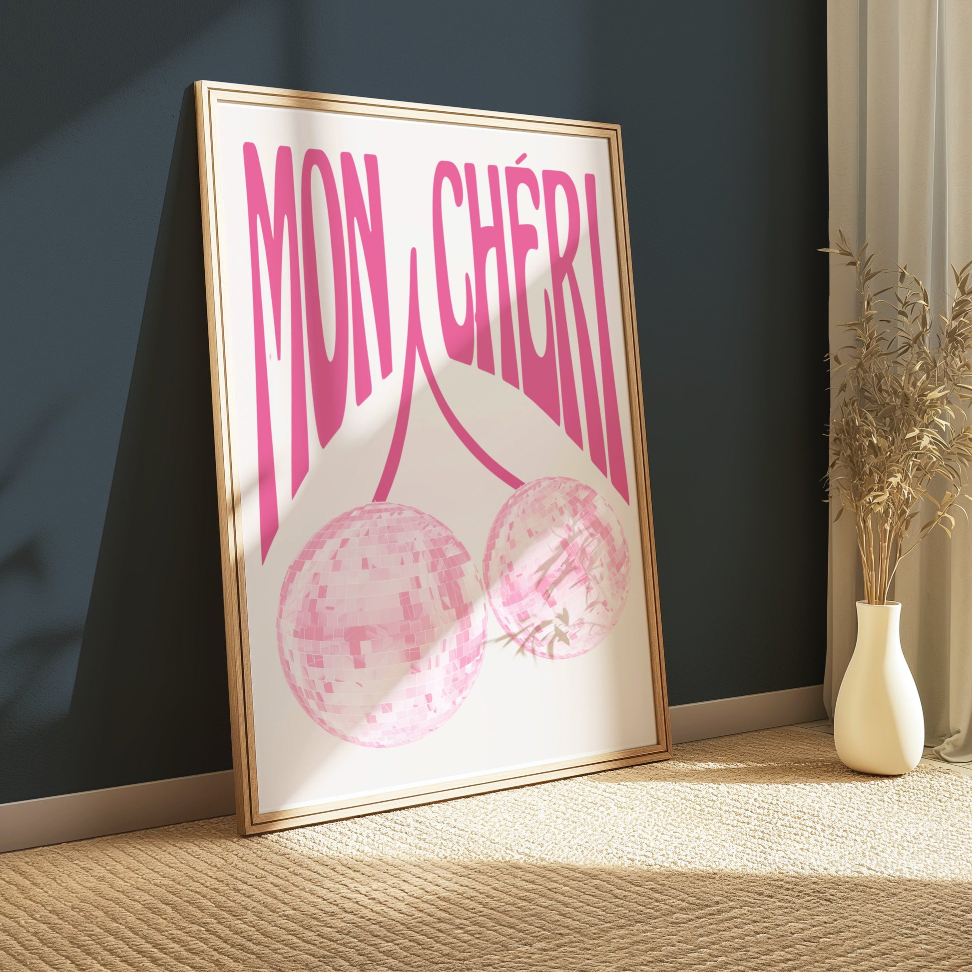 Premium Poster of Mon Cheri Disco Balls Illustrated Art Print Posters