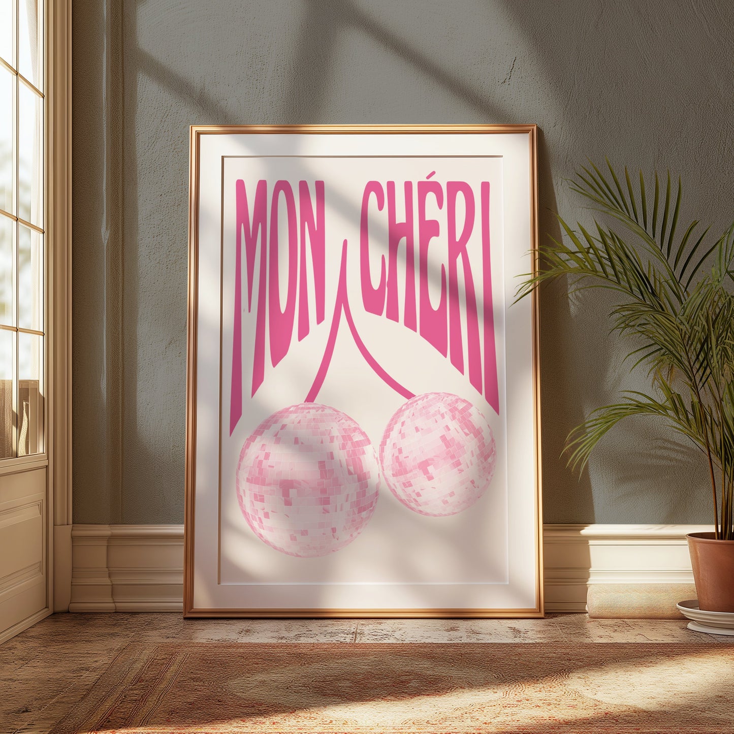 Premium Poster of Mon Cheri Disco Balls Illustrated Art Print Posters