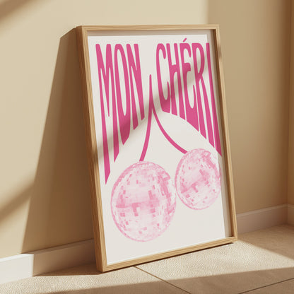 Premium Poster of Mon Cheri Disco Balls Illustrated Art Print Posters