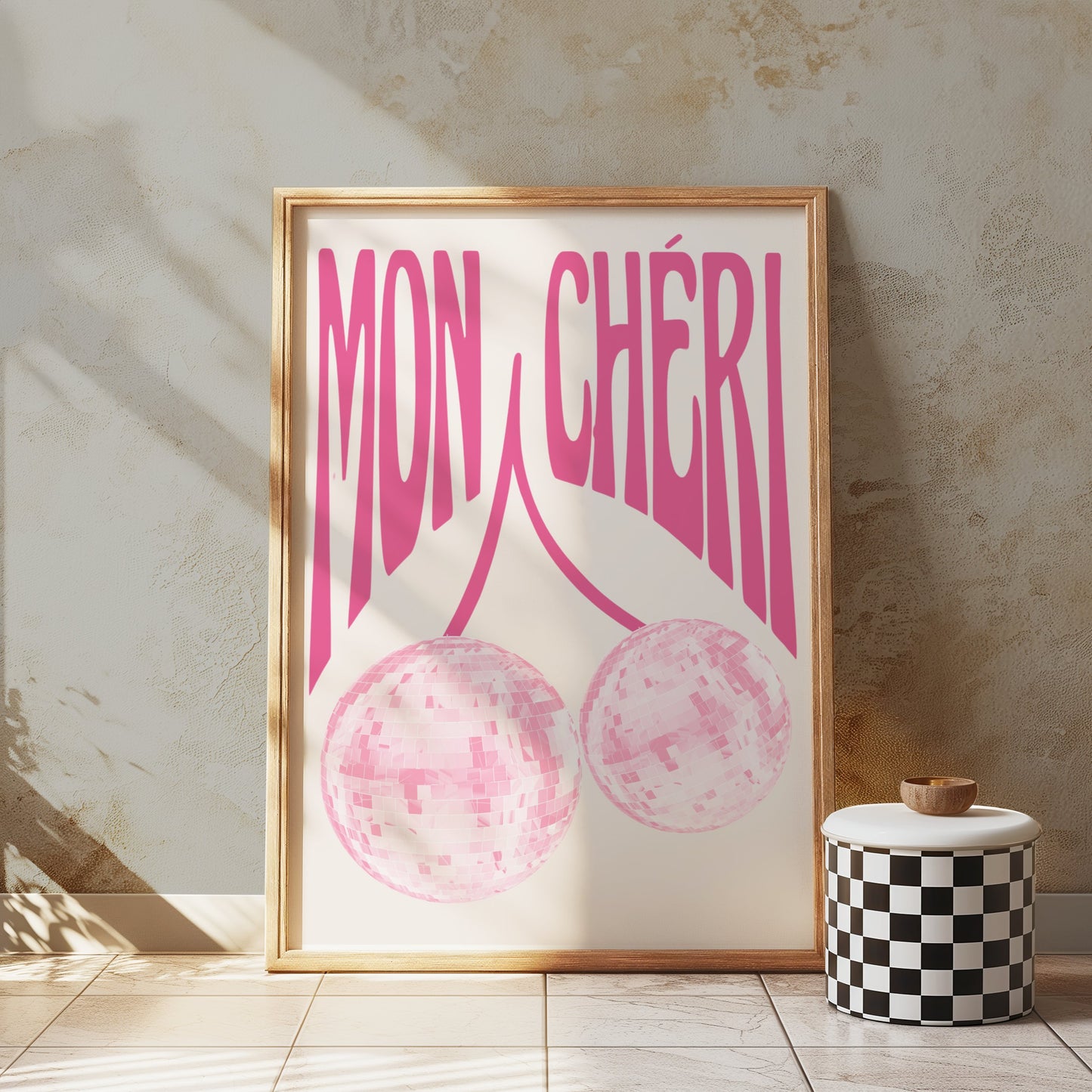 Premium Poster of Mon Cheri Disco Balls Illustrated Art Print Posters