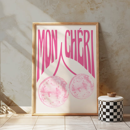 Premium Poster of Mon Cheri Disco Balls Illustrated Art Print Posters